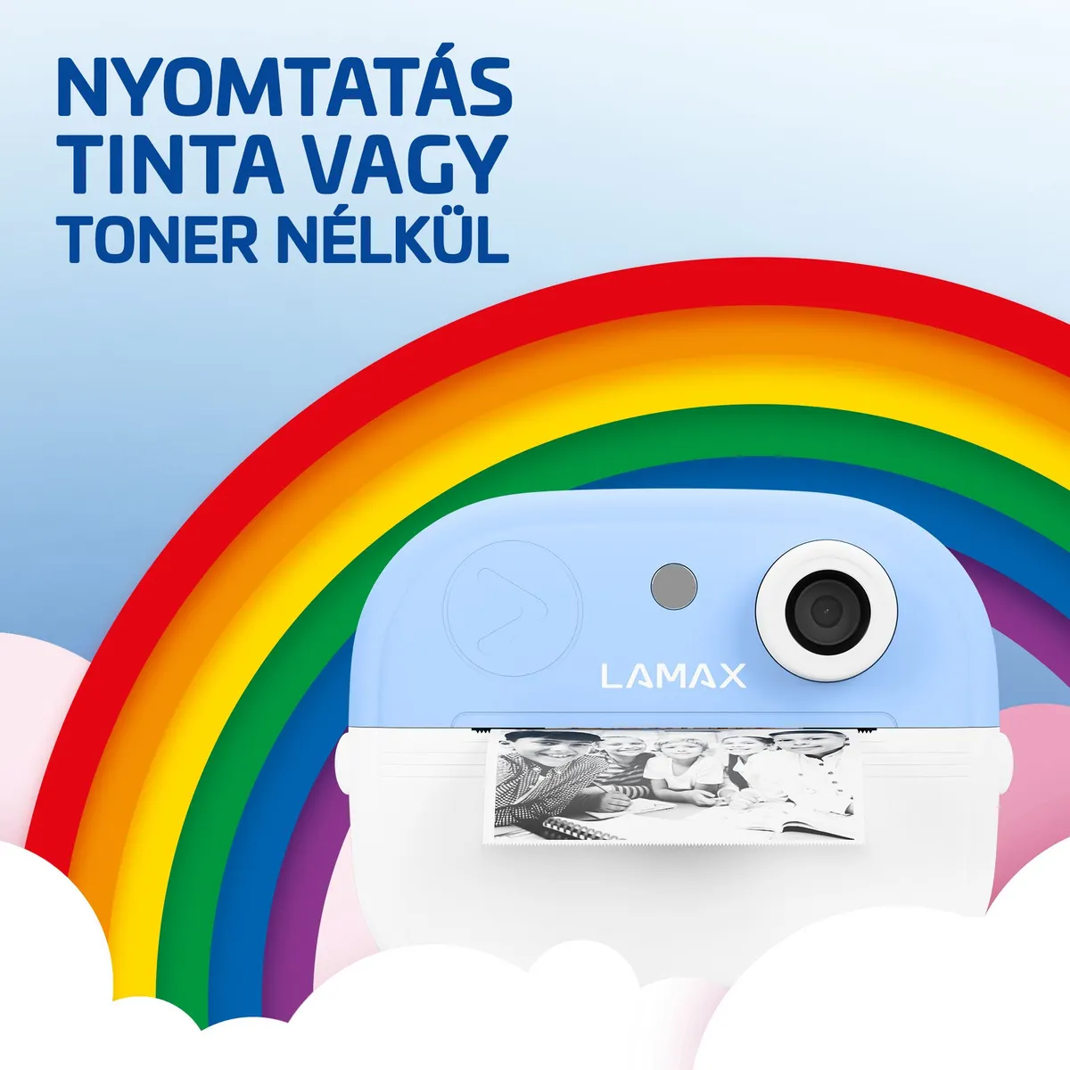 Lamax 8596687002403 InstaKid2 Play kék azonnali nyomtatás FullHD 48Mpx MicroSD MP3 lejátszás #2