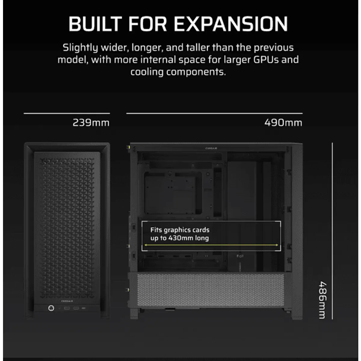 Corsair CC-9011290-WW Frame 4000D középtorony ATX InfiniRail 2x360 mm radiátor #2
