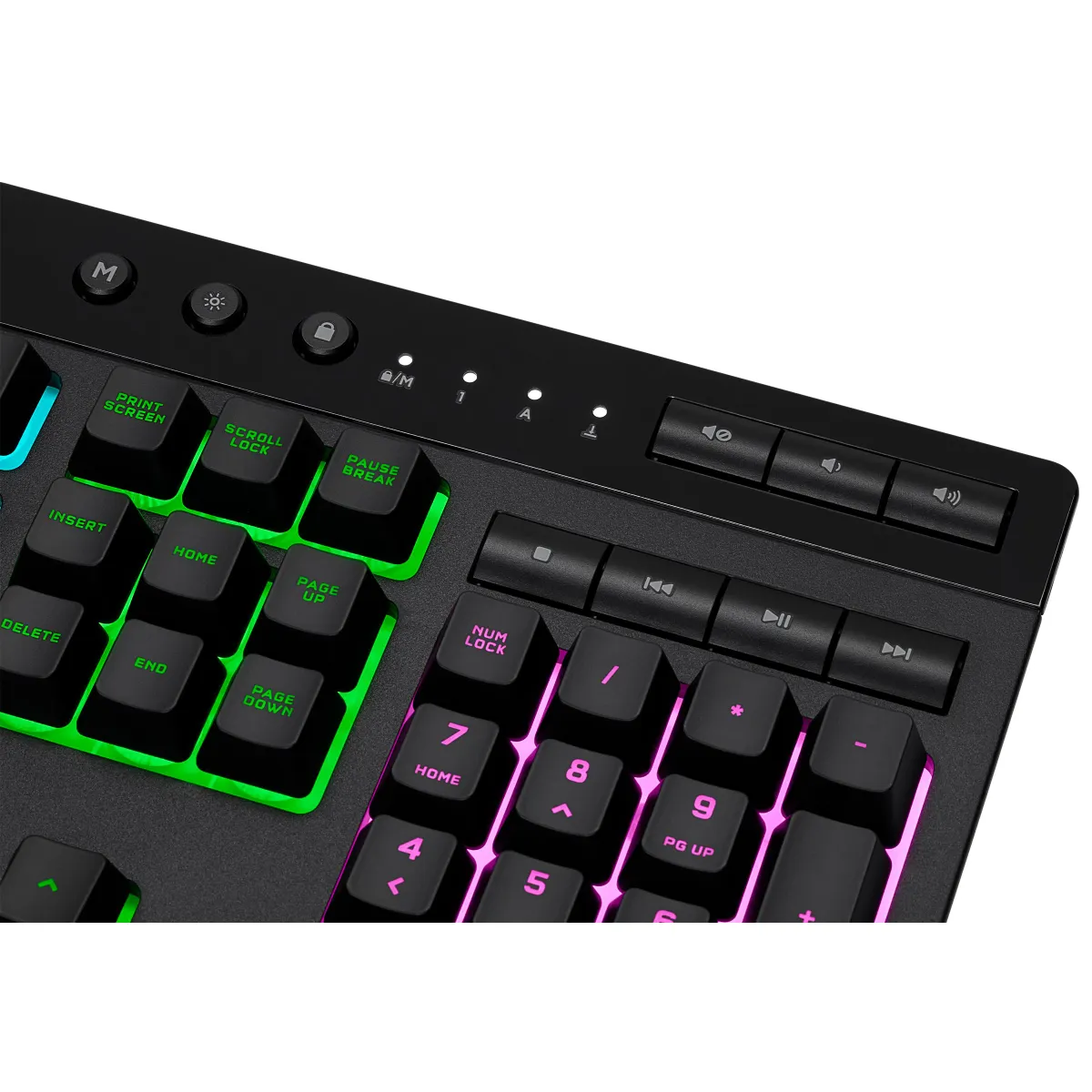 Corsair CH-9226765-NA K55 RGB PRO 5 zónás RGB, IP42 por- és fröccsenésálló, levehető tenyértámasz, 6 makrógomb, dedikált média- és hangerőgombok #2