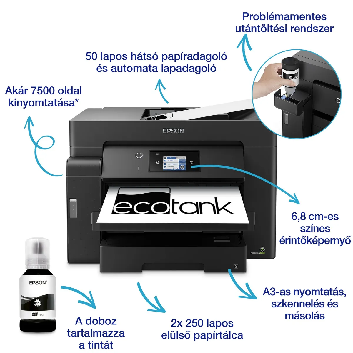 EPSON C11CJ41402 EcoTank M15140 MFP A3 monokróm 32ppm WiFi USB LAN #2