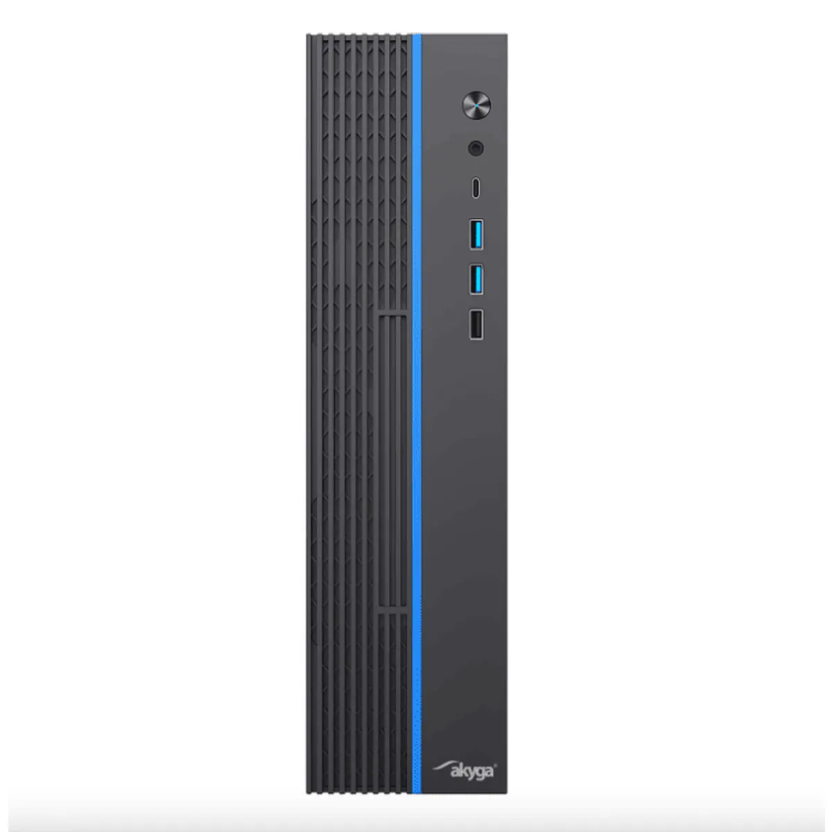 Akyga AK-302-01BL sff számítógépház mini itx táp nélküli horganyzott acél fekete kék világítás 265 x 92 x 341 mm #3