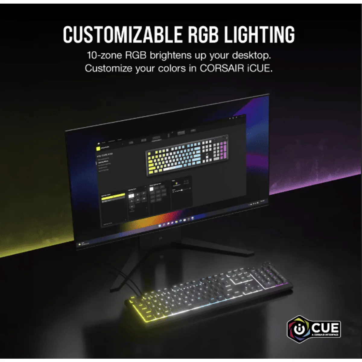 Corsair CH-9226D65-NA K55 core rgb membrános US kiosztás szürke #4