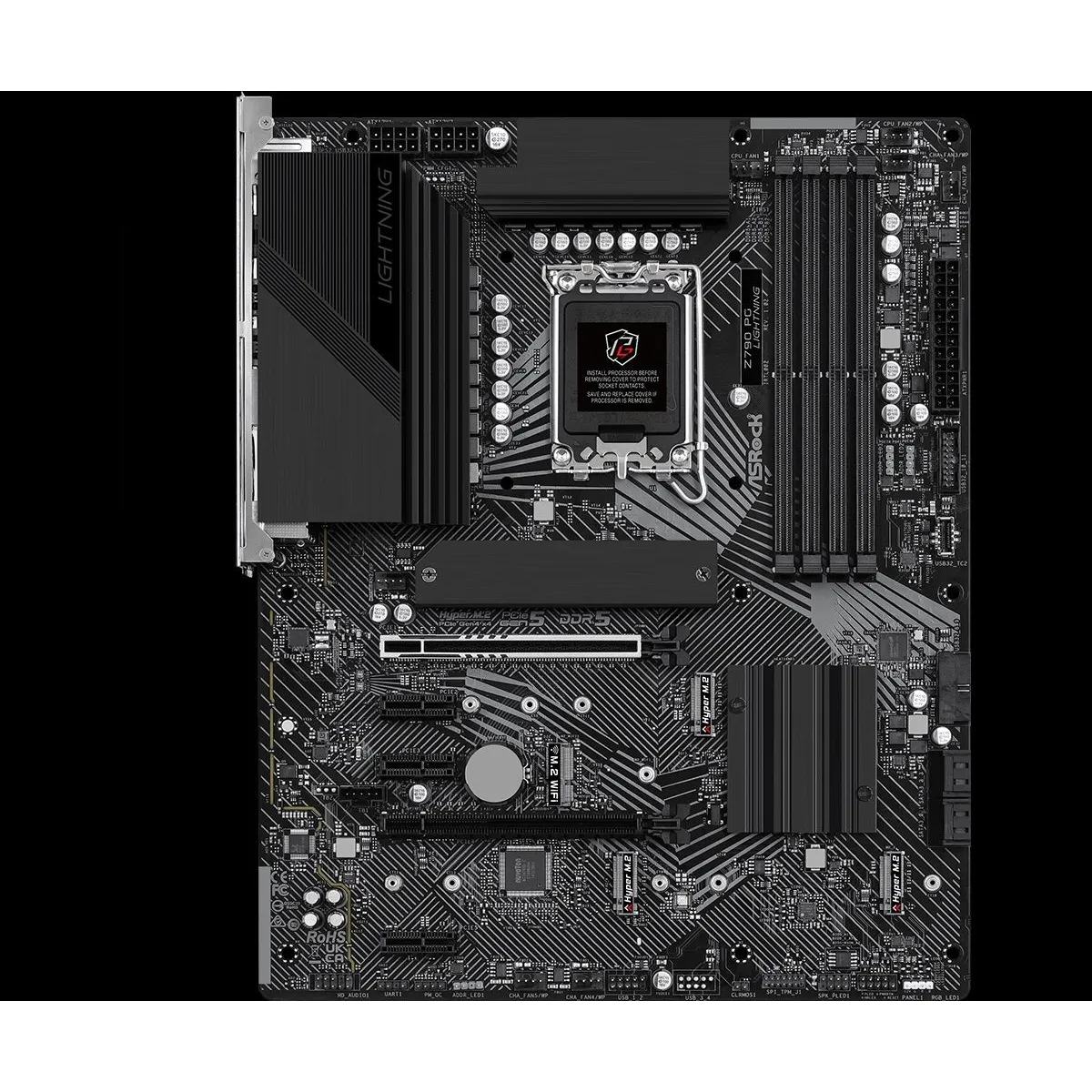 Asrock 90-MXBKA0-A0UAYZ Z790 PG Lightning DDR5 4 db DIMM 192 GB LGA1700 ATX PCIe 5.0 x16 PCIe 4.0 x16 Hyper M.2 4 2.5G LAN HDMI 1 #3