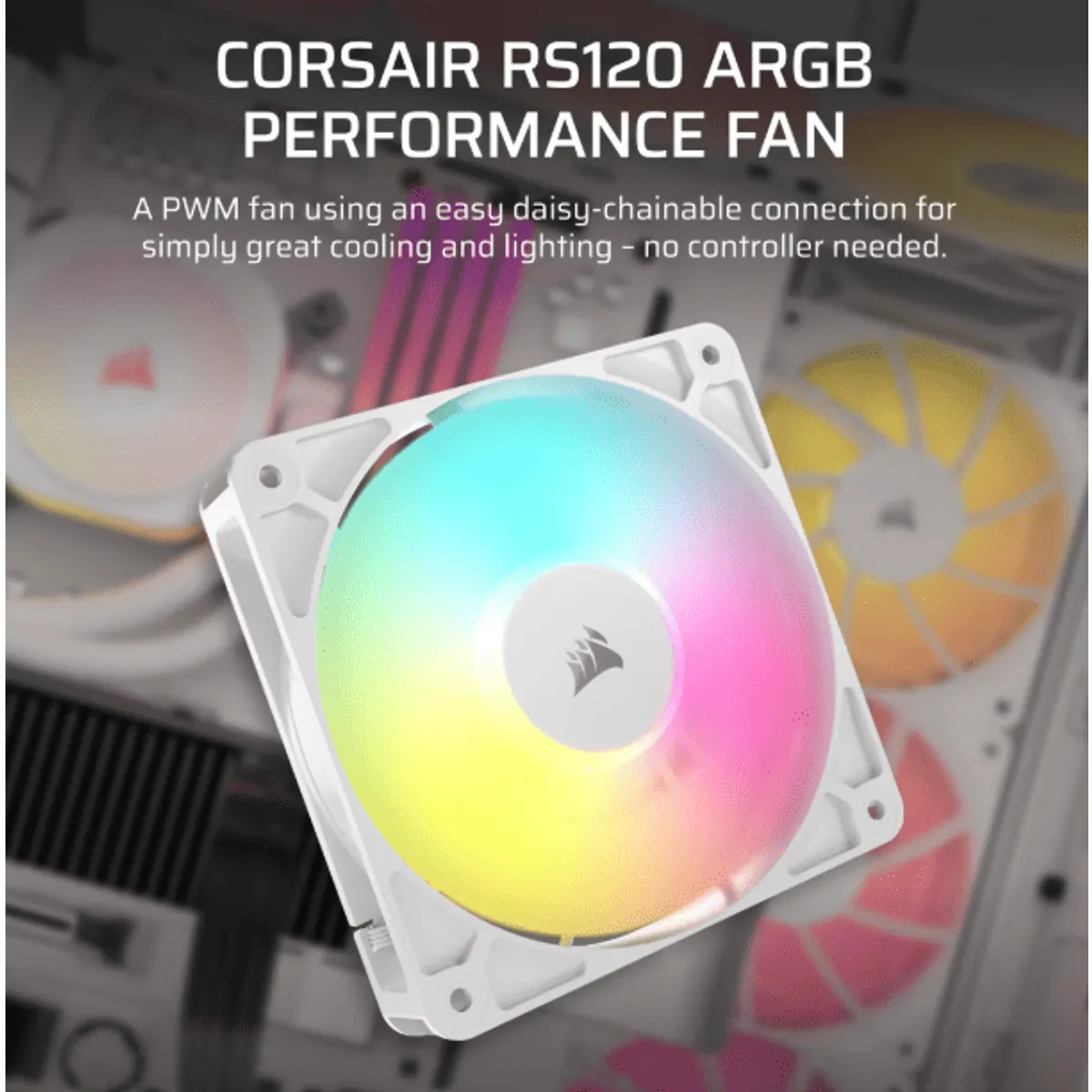 Corsair CO-9050184-WW RS120 ARGB ventilátor fehér 4-tűs PWM #3