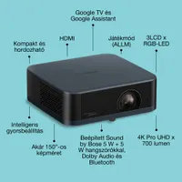 Epson V11HB73440 Lifestudio EF-62N hordozható smart projektor 4K Pro UHD Google TV #2