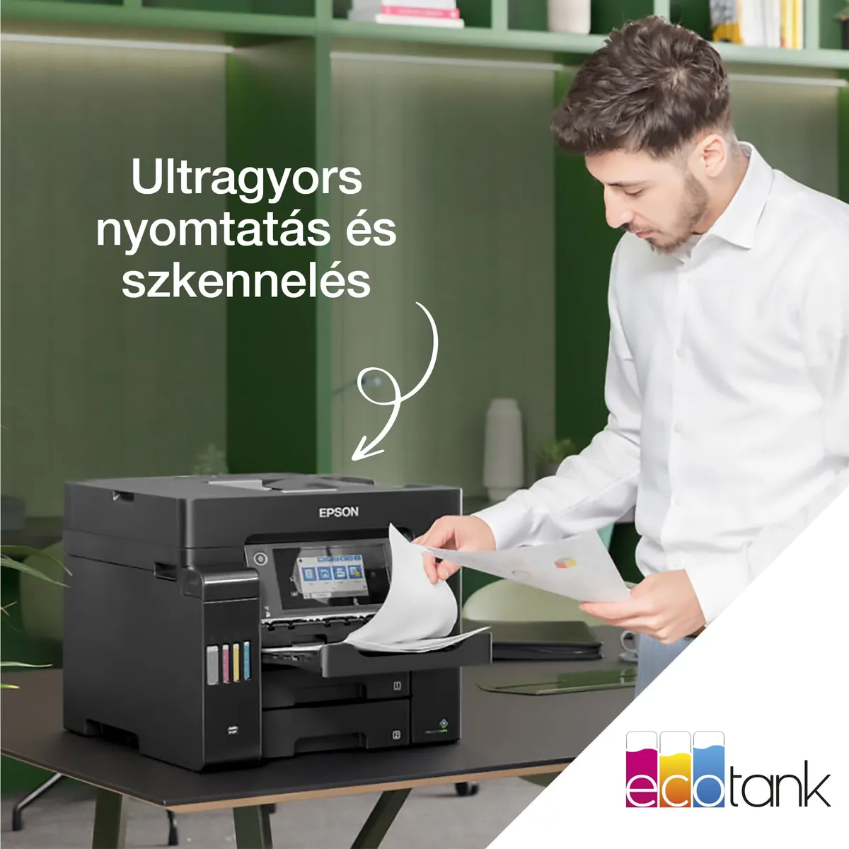 EPSON C11CJ29402 EcoTank L6570 A4 MFP színes kétoldalas érintőképernyő 10,9 cm USB LAN WiFi 550 lap bemeneti papírtálca 125 kiadótálca #9