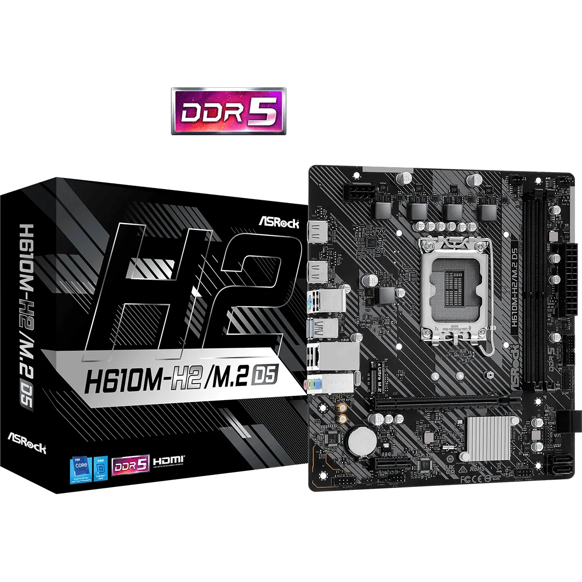Asrock 90-MXBML0-A0UAYZ H610M-H2 M2 D5 DDR5 2x DIMM LGA1700 PCIe 4.0 x16 M.2 HDMI 2x1.4 #1