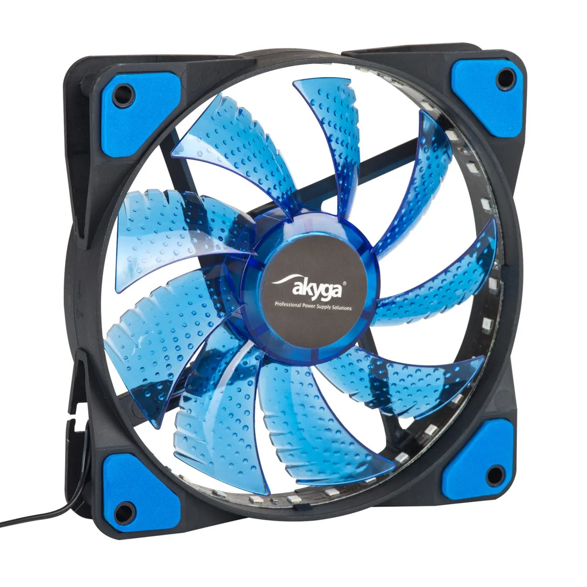 Akyga AW-12E-BL rendszerhűtő ventilátor 12 V 120 mm kék LED Molex 3-pin 30 cm kábel #1