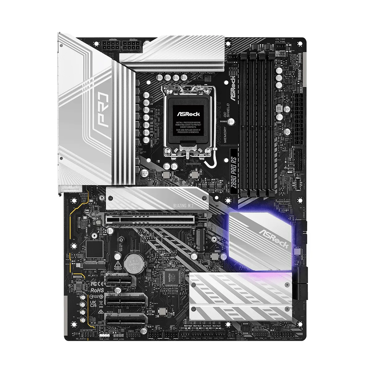 ASRock 90-MXBP10-A0UAYZ Z890 Pro RS LGA1851 ATX DDR5 256GB PCIe5 x16 Hyper M.2 Gen5 x4 3x M.2 Gen4 x4 4x SATA3 5GbE Wi-Fi 6E BT 5.3 HDMI 2.1 DP 2.1 #2