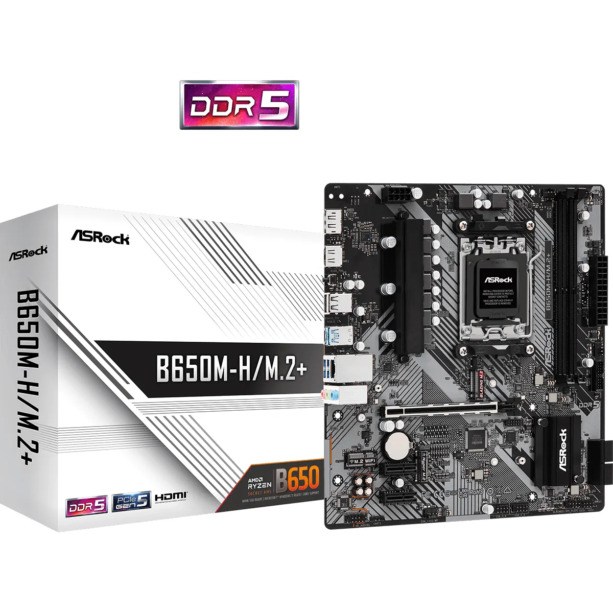 ASRock 90-MXBMS0-A0UAYZ B650M-H M.2 AM5 DDR5 2x PCIe4.0x16 2x M.2 4x SATA3 2.5G HDMI DP #1