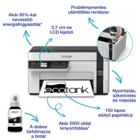 EPSON C11CJ18402 EcoTank M2120 monó MFP WiFi USB 150 lap elülső papírtálca 30 lap kimeneti papírtálca 1440x720 dpi #2