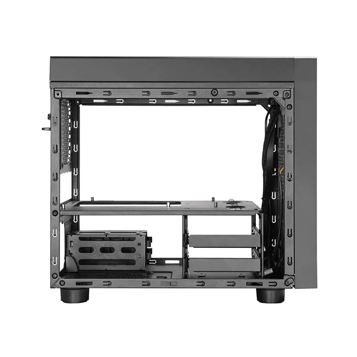 Chieftec CI-03B-OP The Cube Micro-ATX Mini-ITX 2×3,5" és 2×2,5" meghajtóhelyek, 4 bővítőhely, USB-C elöl, tápmax 200 mm #6
