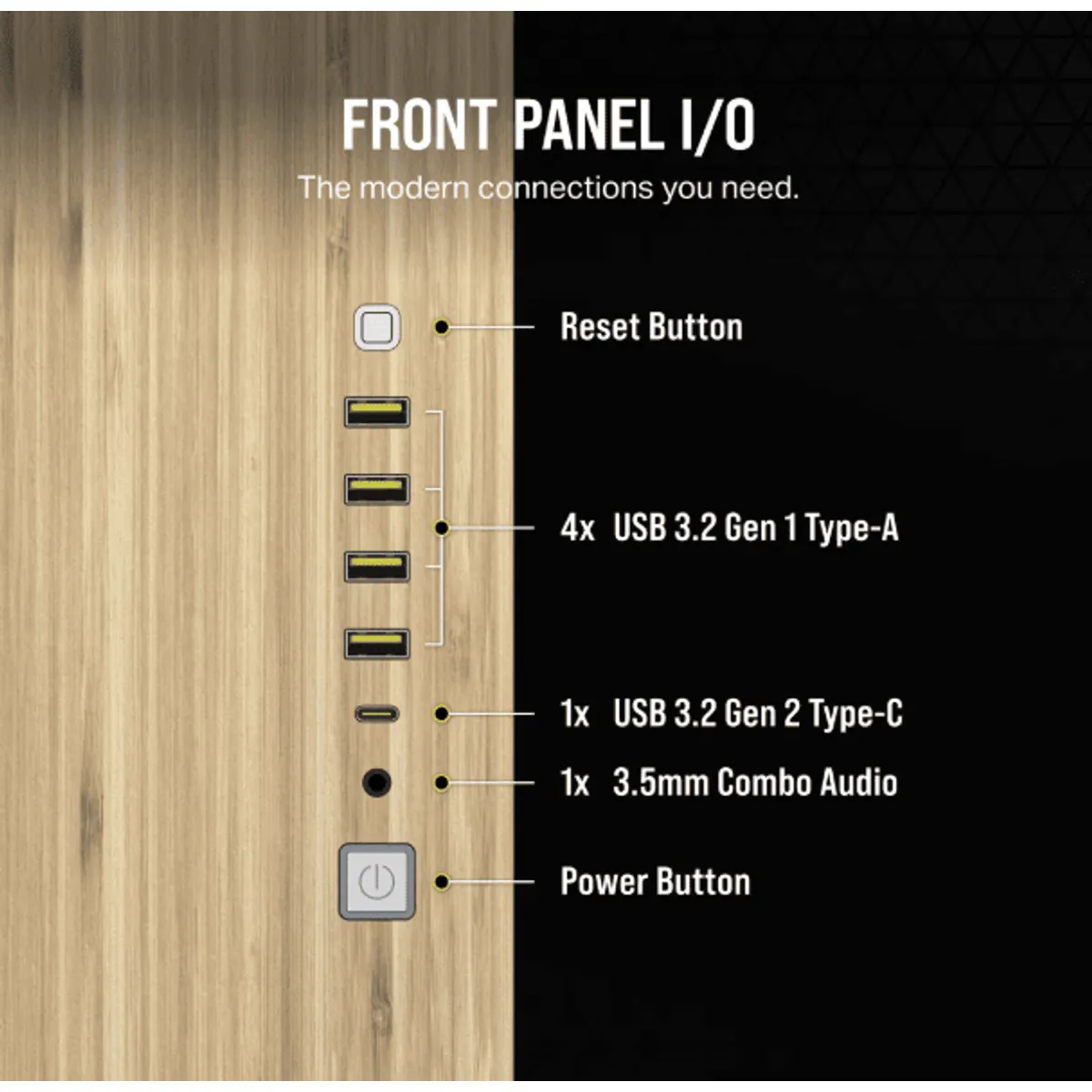 Corsair CC-9011284-WW 6500X középméretű kétkamrás toronyház fehér bambusz dekorpanel #4