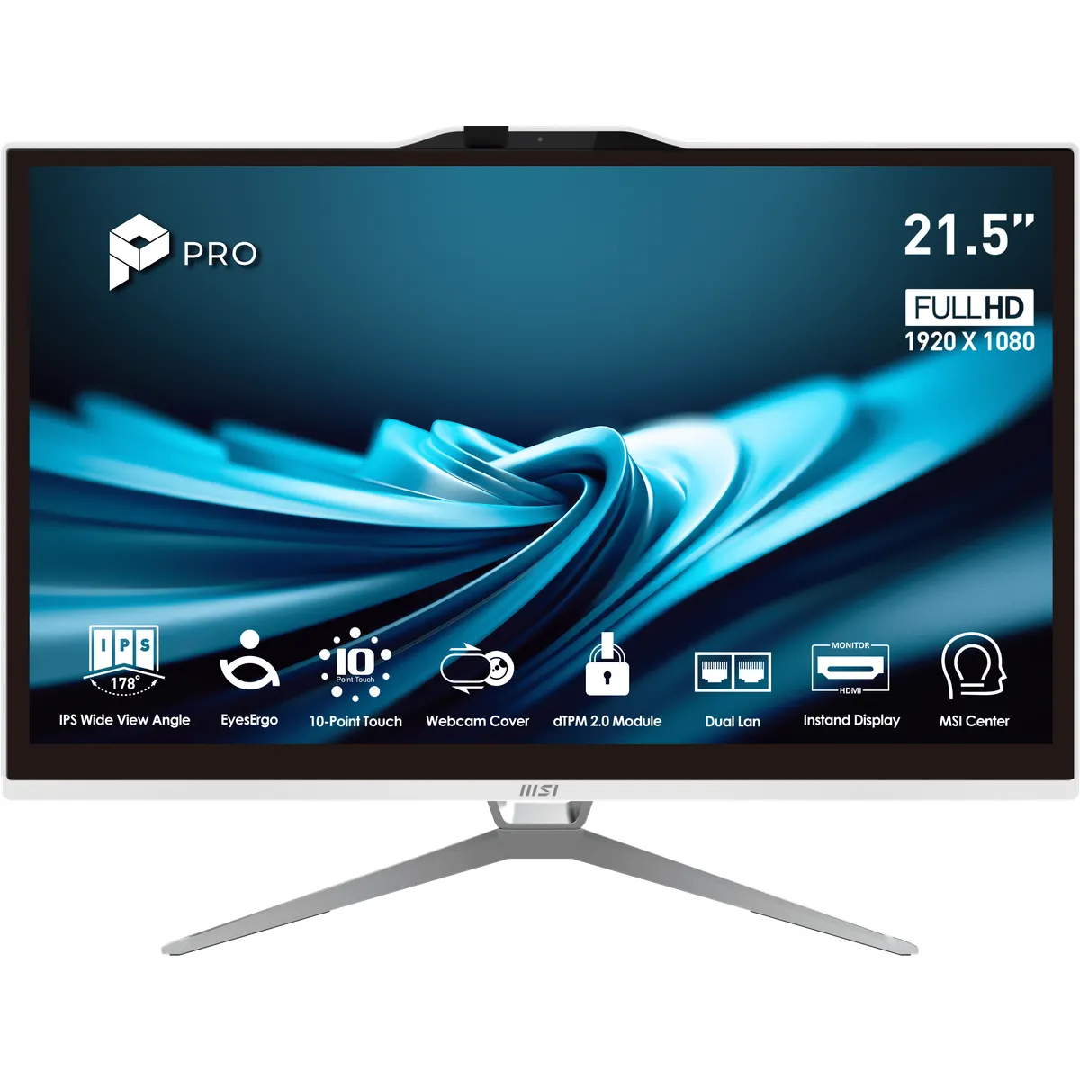 MSI 9S6-AC0152-664 All-in-One 21.5" érintőképernyő 1920x1080 IPS, 16 GB DDR5 5600, 512 GB SSD, Core i3 3,5 GHz-4,7 GHz, 802.11ax, HDMI, USB-C #1