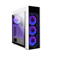 Chieftec GL-03W-OP Scorpion 3 fehér ARGB ventilátorok, edzett üveg oldalpanel, ATX, mATX, Mini ITX kompatibilis, előlap 3x120mm, hátul 1x120mm