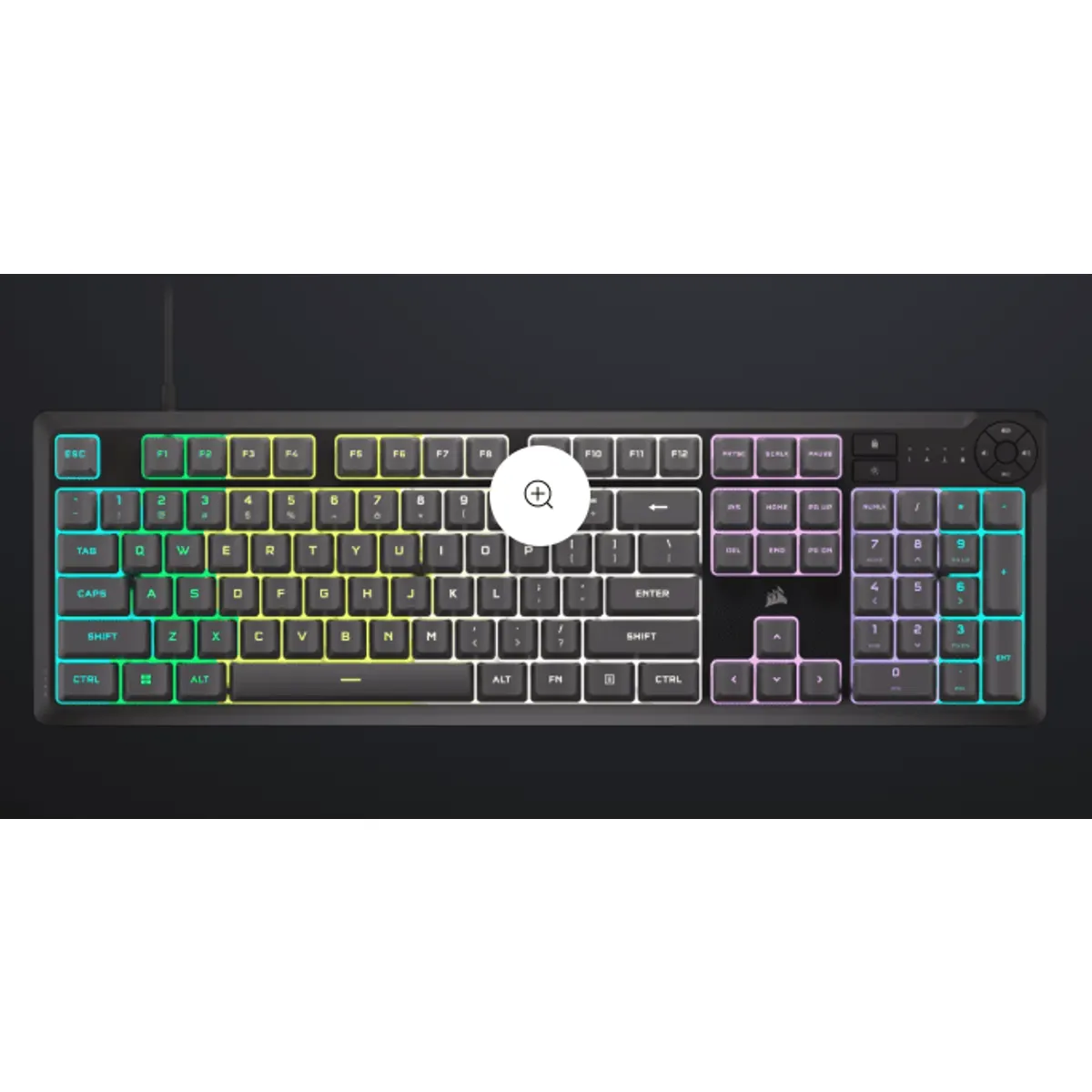 Corsair CH-9226D65-NA K55 core rgb membrános US kiosztás szürke #1