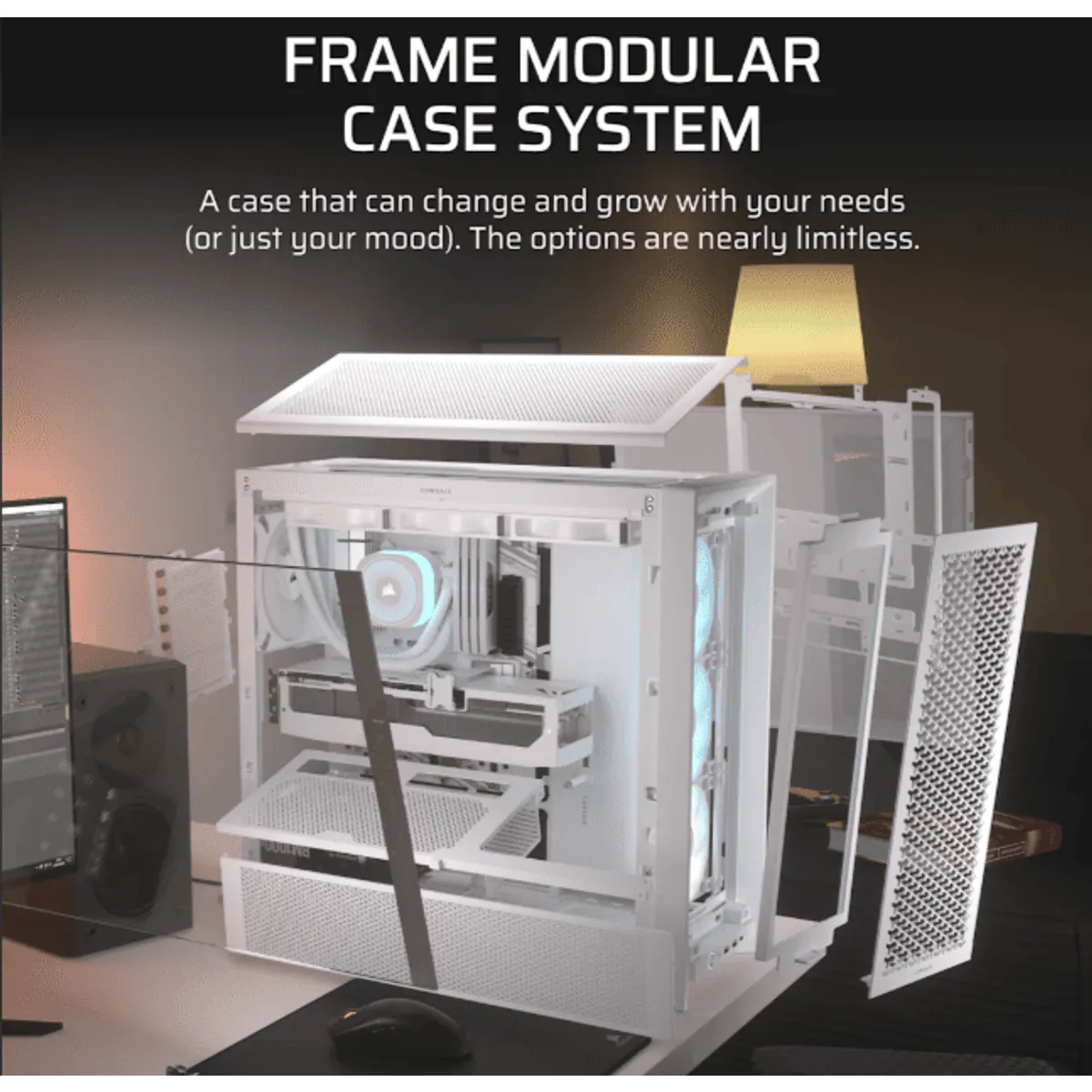 Corsair CC-9011297-WW Frame 4000D RS ARGB fehér moduláris 3db RS120 ARGB ventilátor #2