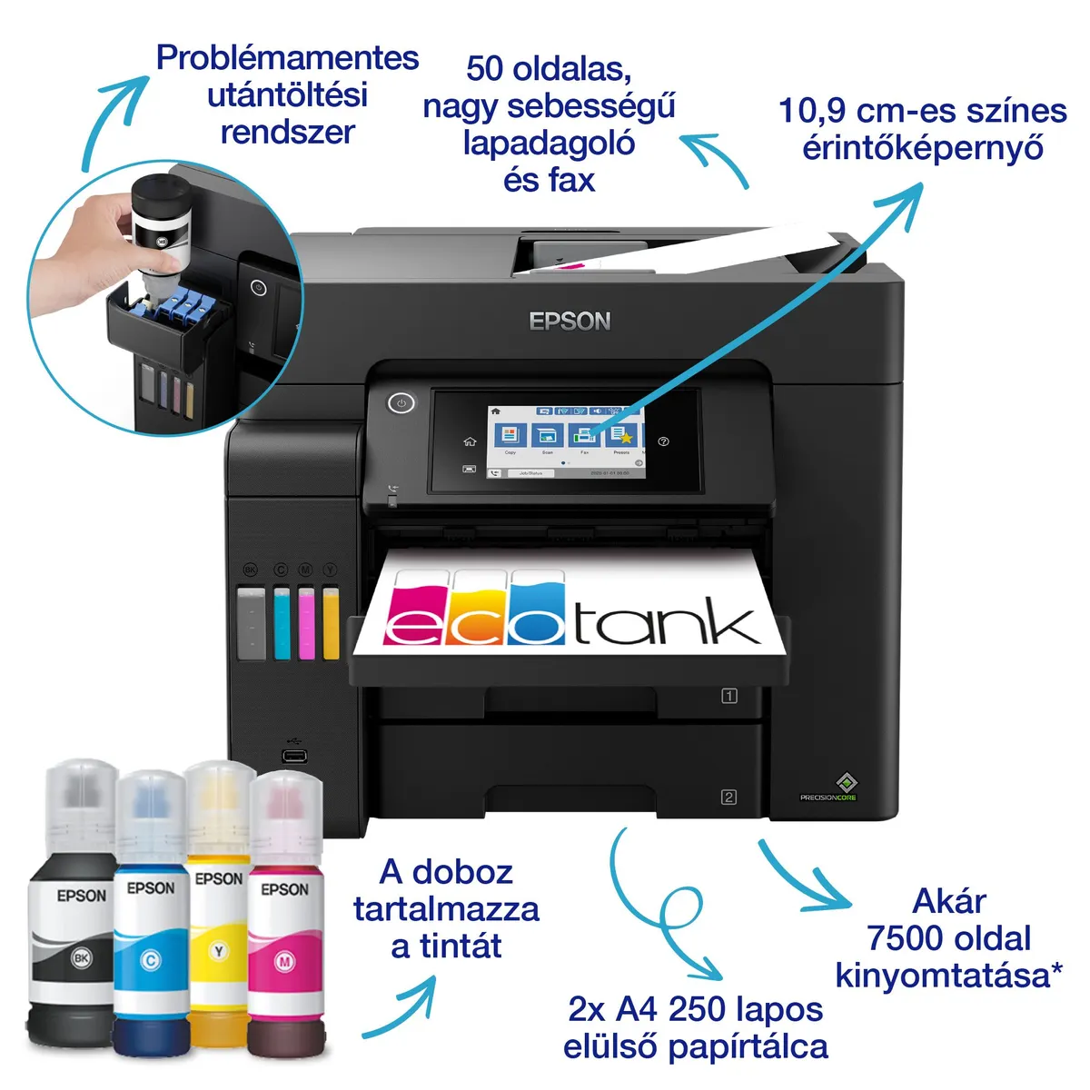 EPSON C11CJ30402 EcoTank L6550 MFP színes 4800x2400 dpi USB Ethernet WiFi #2