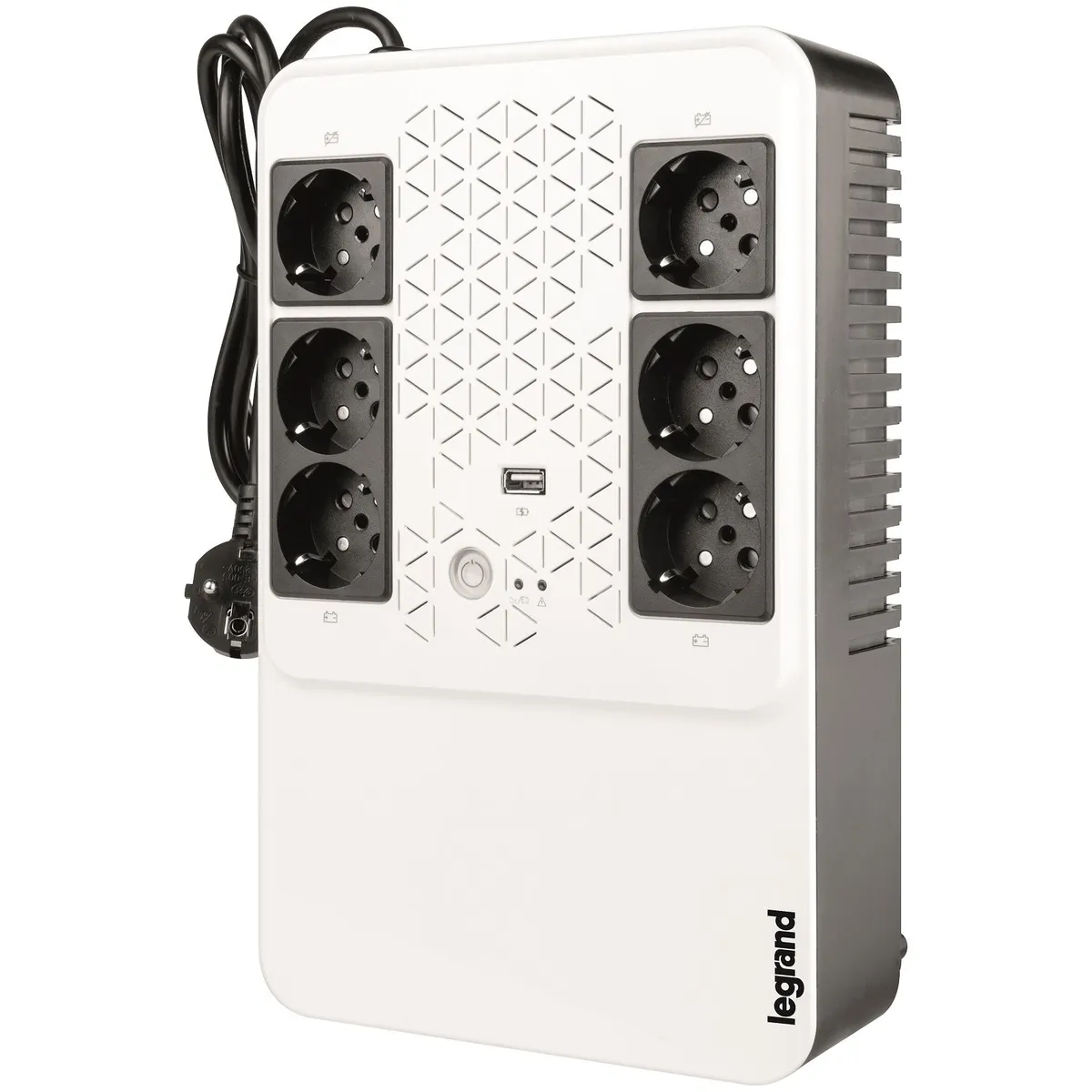 Legrand 310082 KEOR-M 800 VA vonali interaktív szünetmentes elosztósor 4+2 Schuko aljzat USB töltőaljzat Always-on #1