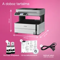 EPSON C11CG92403 EcoTank M3170 négyfunkciós mono nyomtató WiFi USB Ethernet 1200x2400 dpi 20 oldal percenként #5
