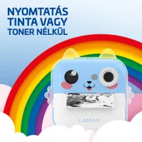 Lamax 8596687002601 InstaKid2 AI Plus kék hőpapíros gyerek fényképezőgép #2