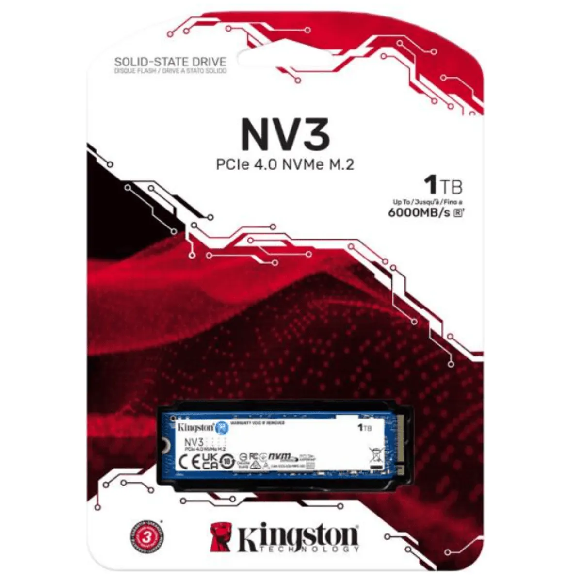 Kingston SNV3S/1000G NV3 M.2 2280 PCIe 4.0 NVMe SSD 1TB olvasás 6000 MBps írás 4000 MBps #2