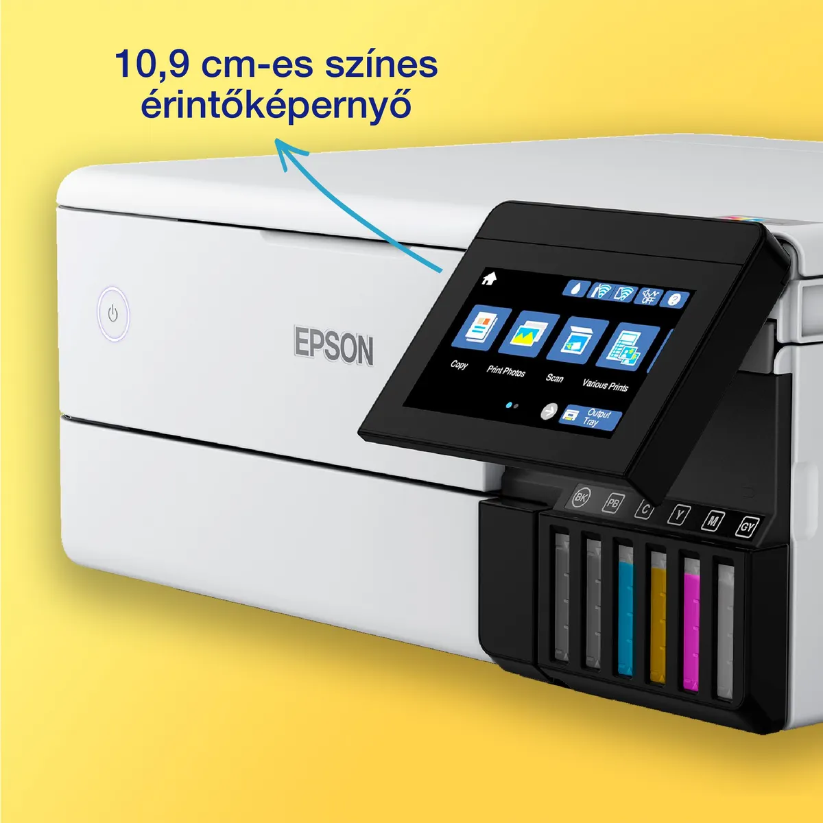 Epson C11CJ20402 EcoTank L8160 hatszínű tintarendszer 5760x1440 dpi 32 oldal percenként A4 WiFi USB Ethernet 10,9 cm érintőképernyő #5
