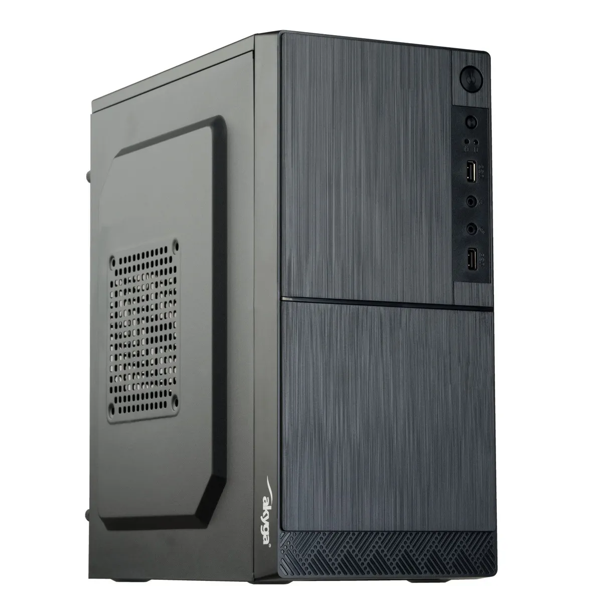 Akyga AK35BK microatx tok táp nélkül fekete előlapi USB 2.0x2 audió-mikrofon, atx-flex atx-mini itx kompatibilis, max 250 mm vga, 3 rekesz #1
