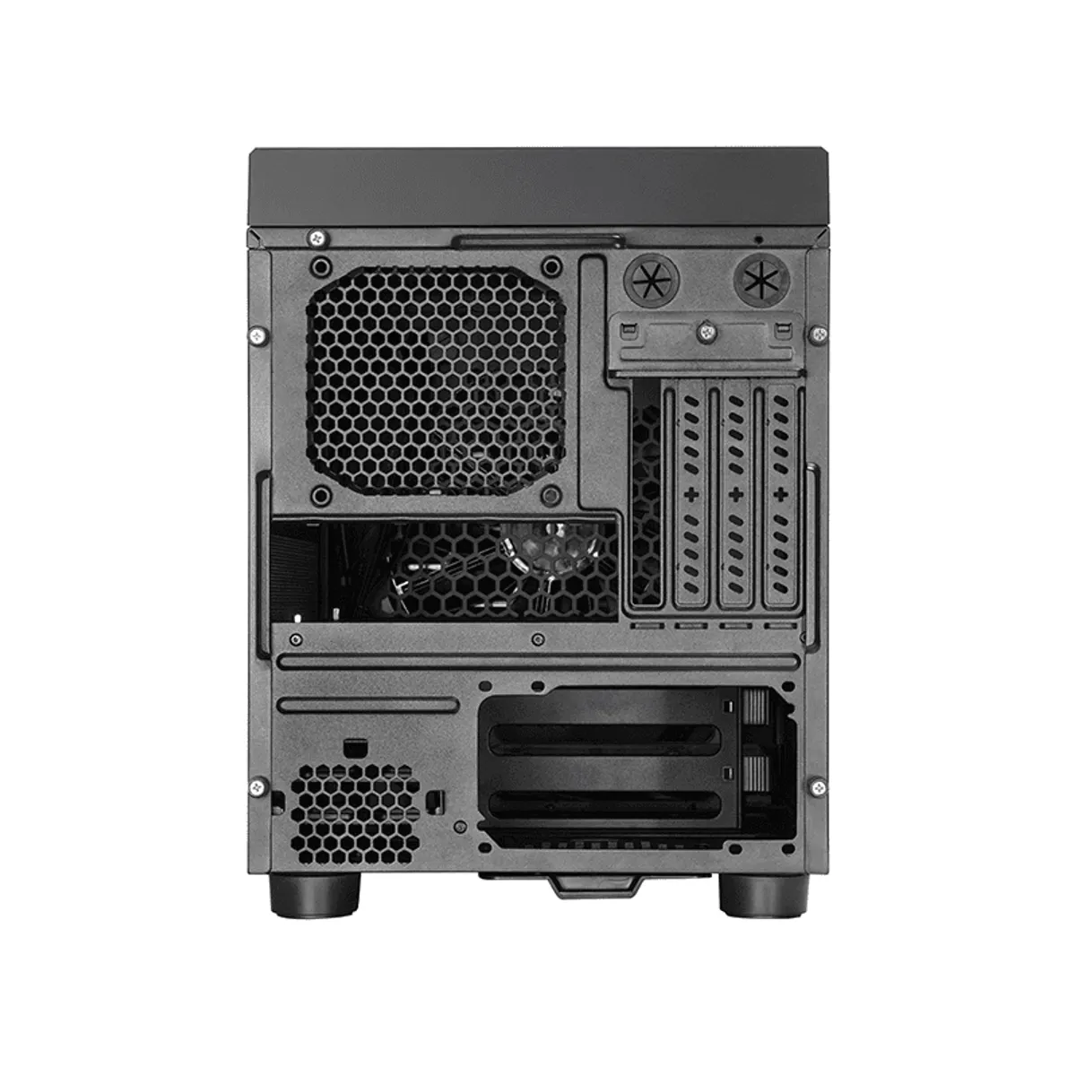 Chieftec CI-03B-OP The Cube Micro-ATX Mini-ITX 2×3,5" és 2×2,5" meghajtóhelyek, 4 bővítőhely, USB-C elöl, tápmax 200 mm #7