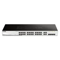 D-Link DGS-1210-28-E 28-portos gigabites intelligens menedzselt kapcsoló 24x 10 100 1000 RJ-45 4x combo ports 56 Gbps