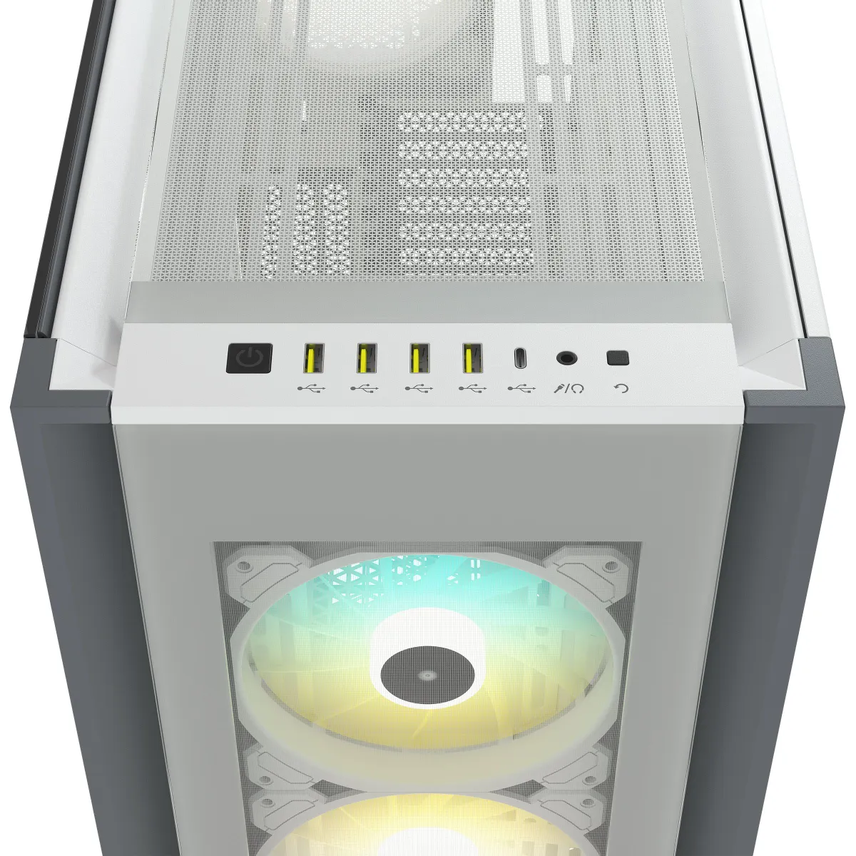 Corsair CC-9011227-WW iCUE 7000X rgb Full-Tower ATX PC-ház fehér edzett üveg 4x SP140 rgb elite 3x360 mm radiátor befogadás #4