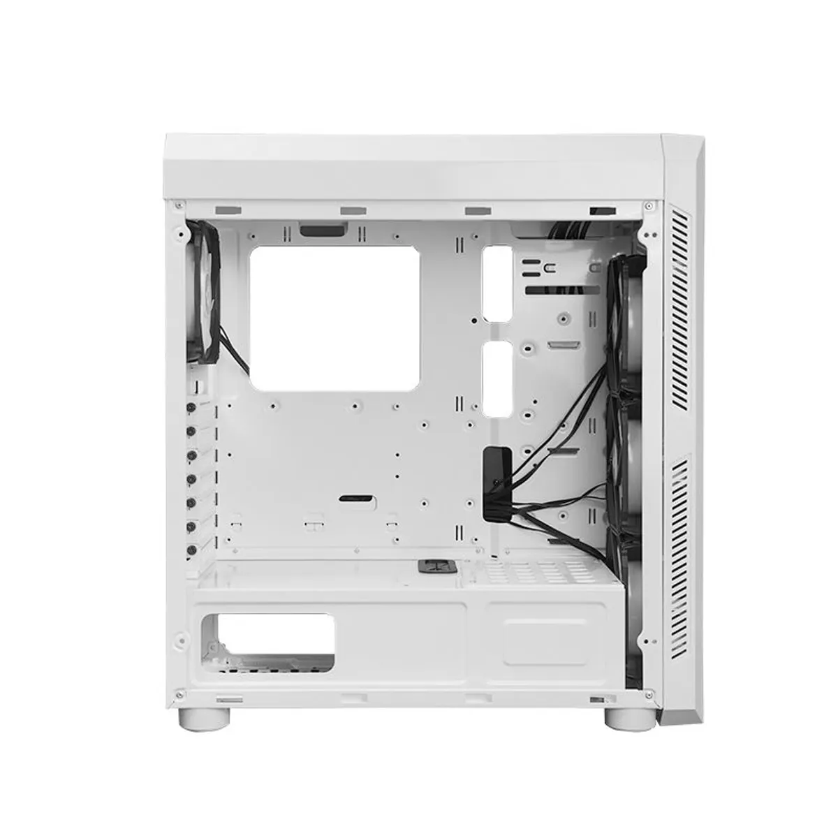 Chieftec GL-03W-OP Scorpion 3 fehér ARGB ventilátorok, edzett üveg oldalpanel, ATX, mATX, Mini ITX kompatibilis, előlap 3x120mm, hátul 1x120mm #2
