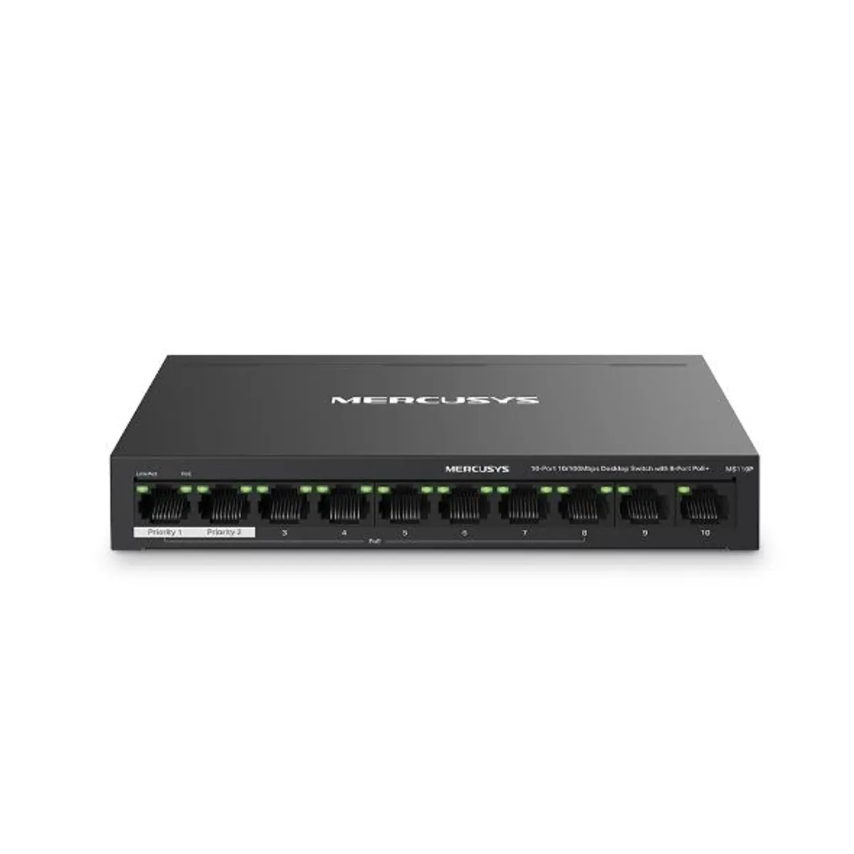 Mercusys MS110P 10-portos PoE switch 8 PoE portok 65 W 250 m fém ház #1