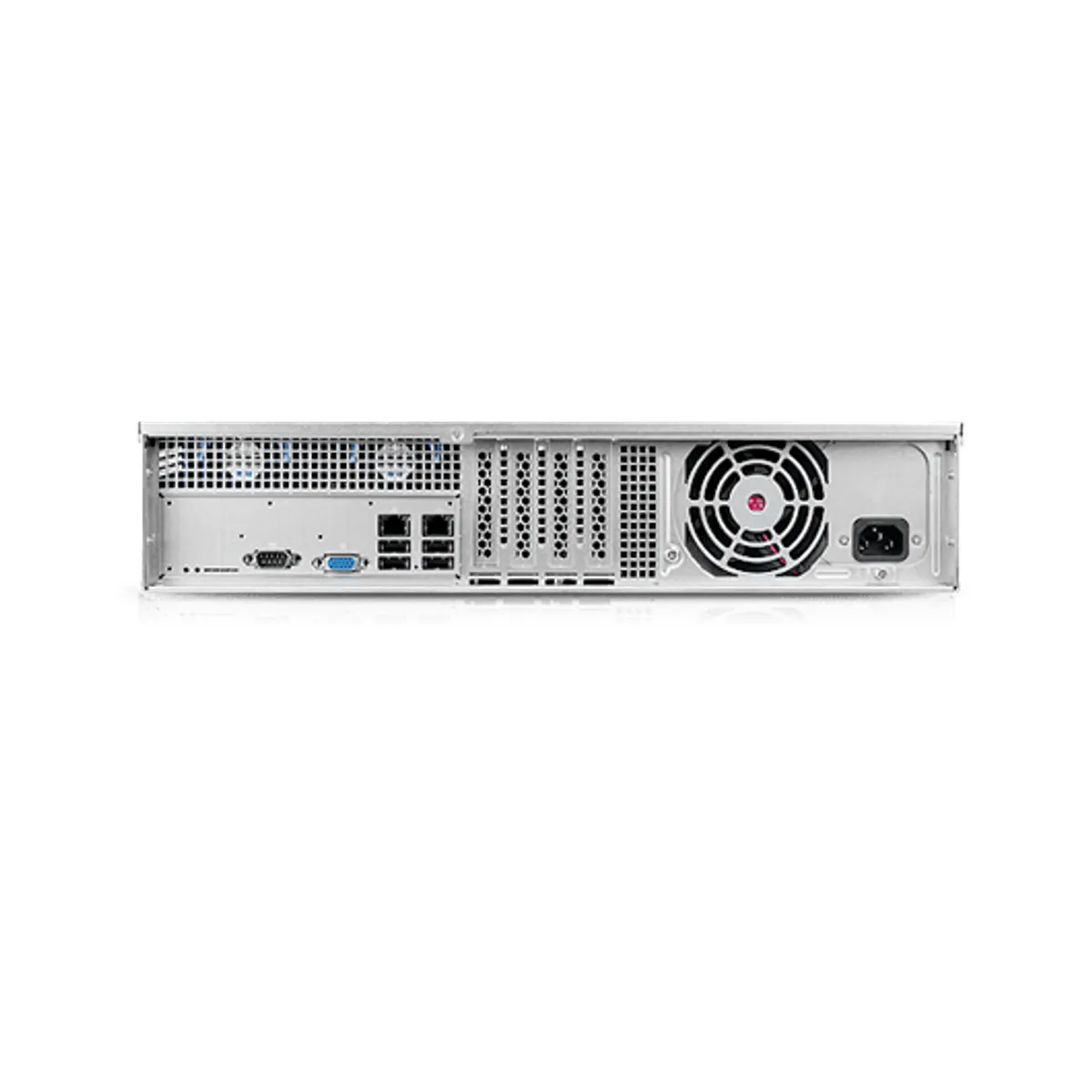 Chenbro RM24200H02*13665 2U IPC szerverház fekete előlapi ablakkal ajtó nélkül elől USB 3.0 x2 PS/2 PSU tartó középső 80 mm vent hátsó ablakkal #2