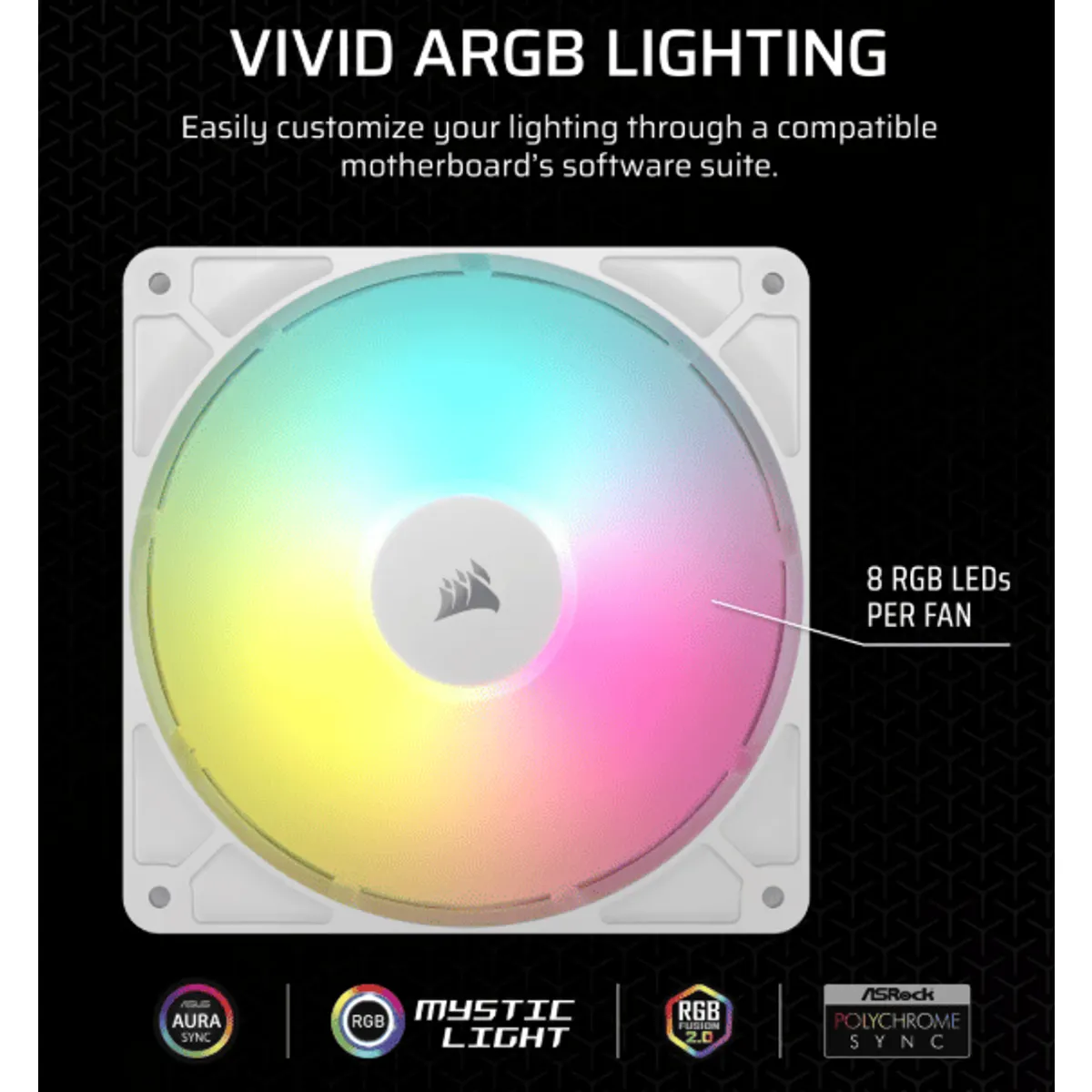 Corsair CO-9050186-WW rs140 argb 140mm pwm ventilátor fehér #3